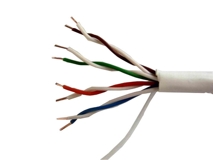 Rojo amarillo del alambre Cat6 del Lan del cable de Ethernet de la chaqueta de PVC Cat5e modificado para requisitos particulares